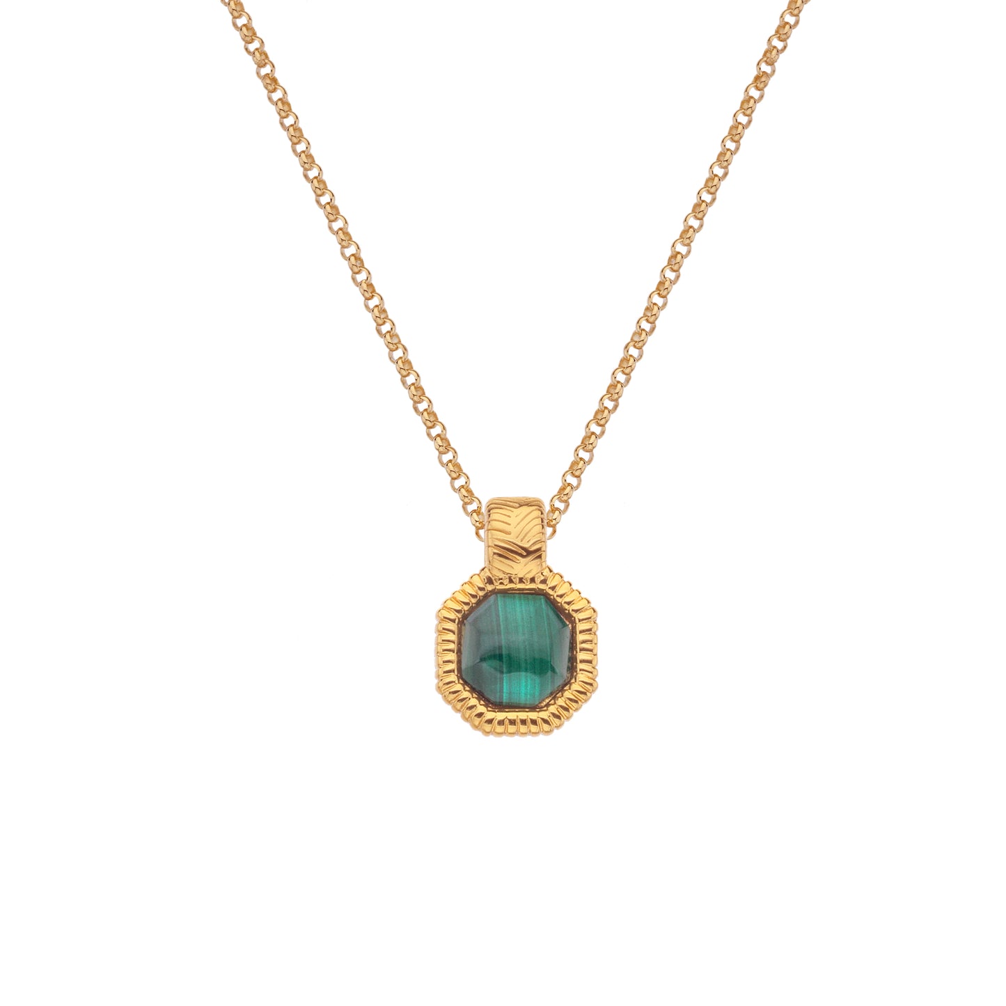 HD X JJ REVIVE MALACHITE SQUARE PENDANT