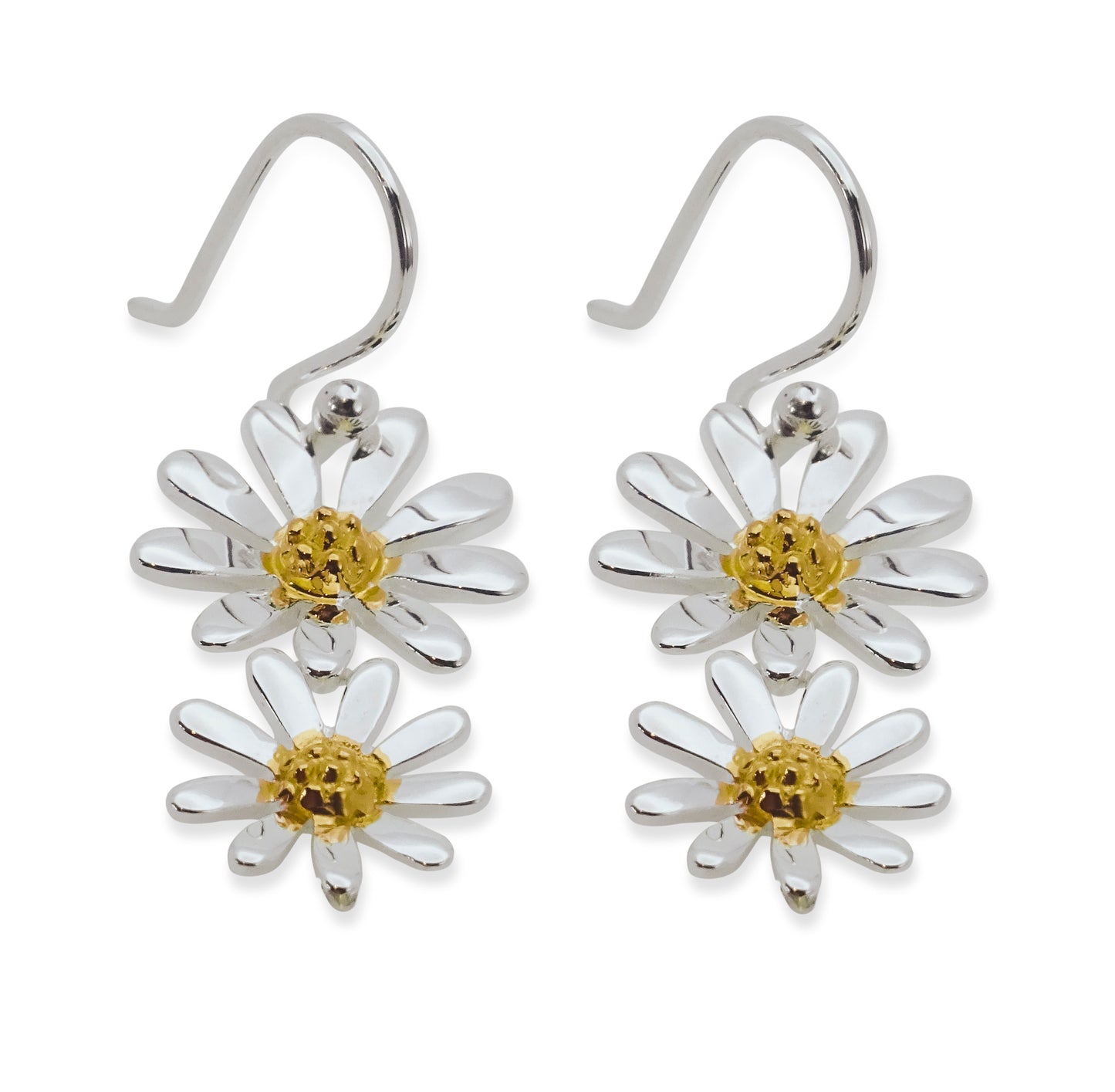 DOUBLE DROP DAISY EARRINGS