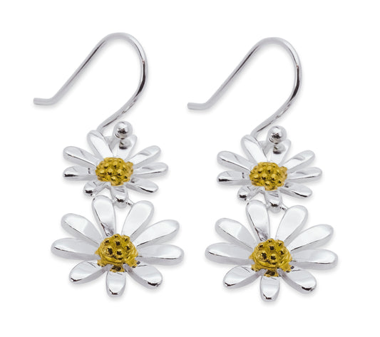 DOUBLE DROP DAISY EARRINGS