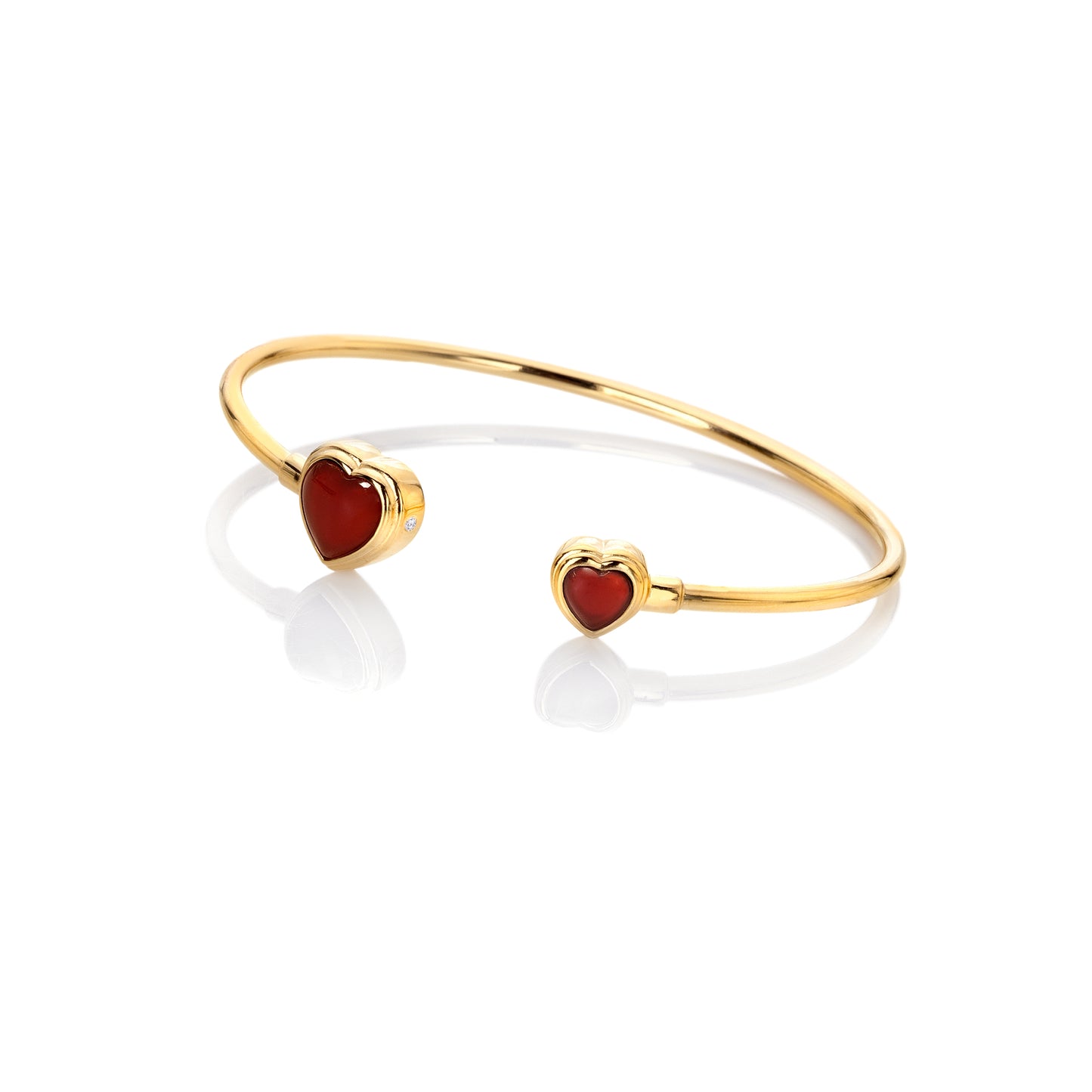 HDXGEM HEART BANGLE - RED AGATE