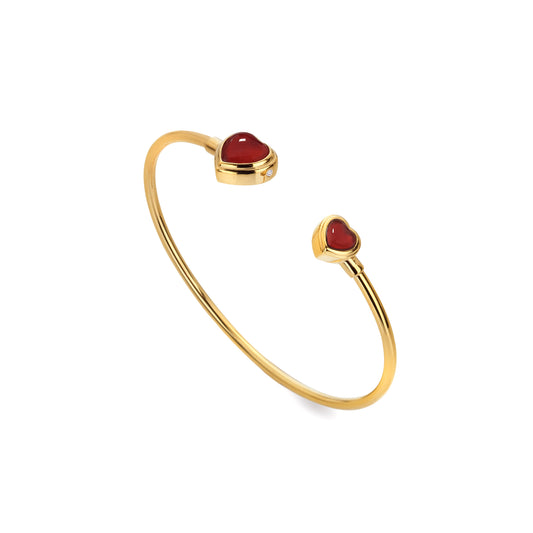 HDXGEM HEART BANGLE - RED AGATE