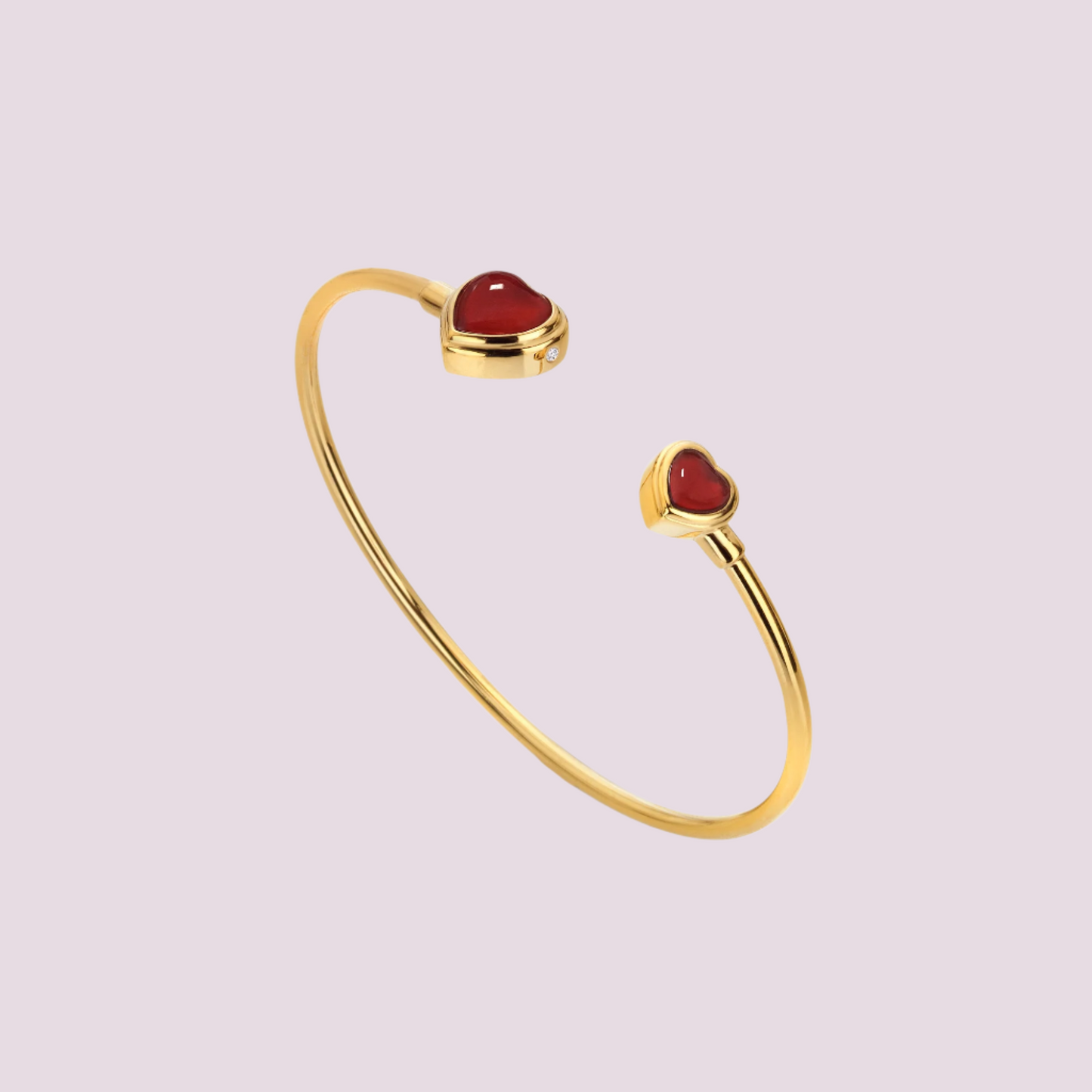 HDXGEM HEART BANGLE - RED AGATE