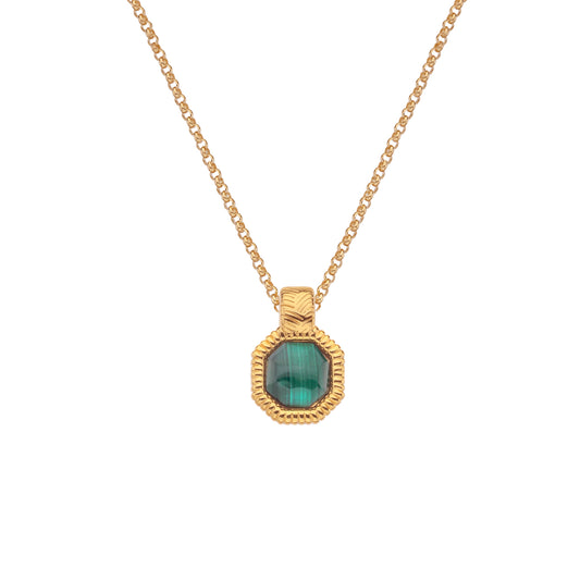 HD X JJ REVIVE MALACHITE SQUARE PENDANT