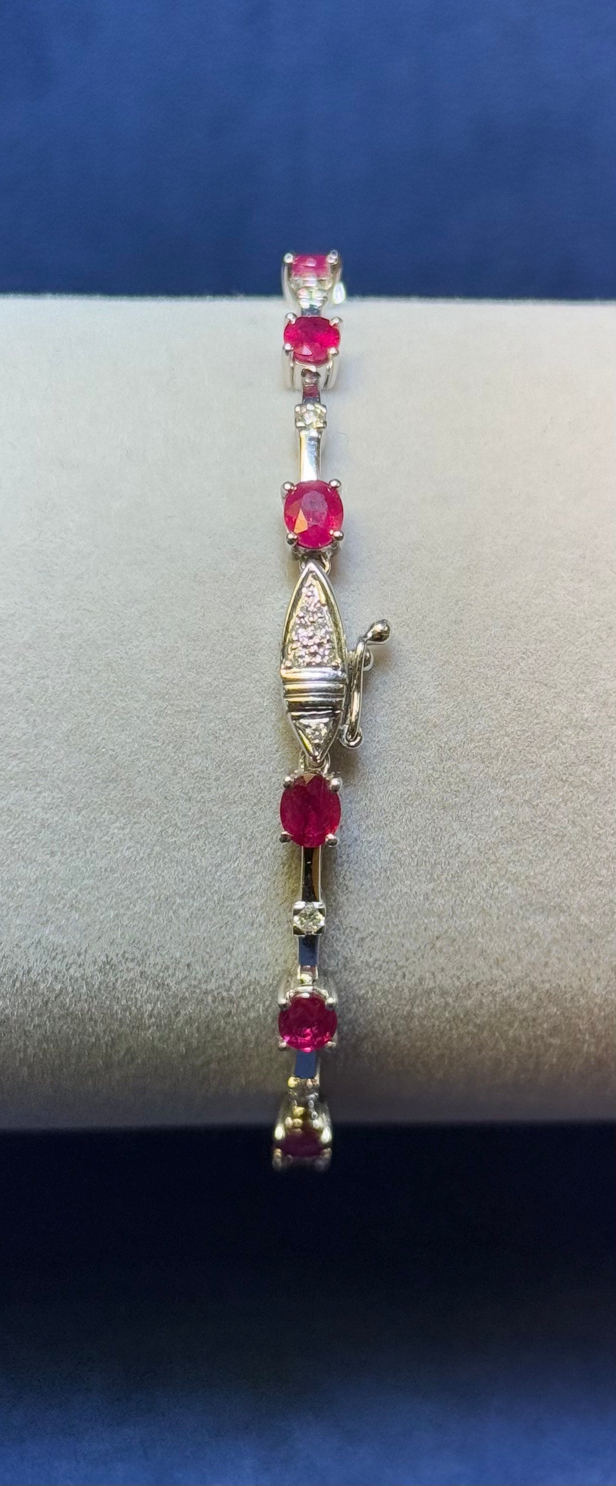 9CT RUBY AND DIAMOND BRACELET