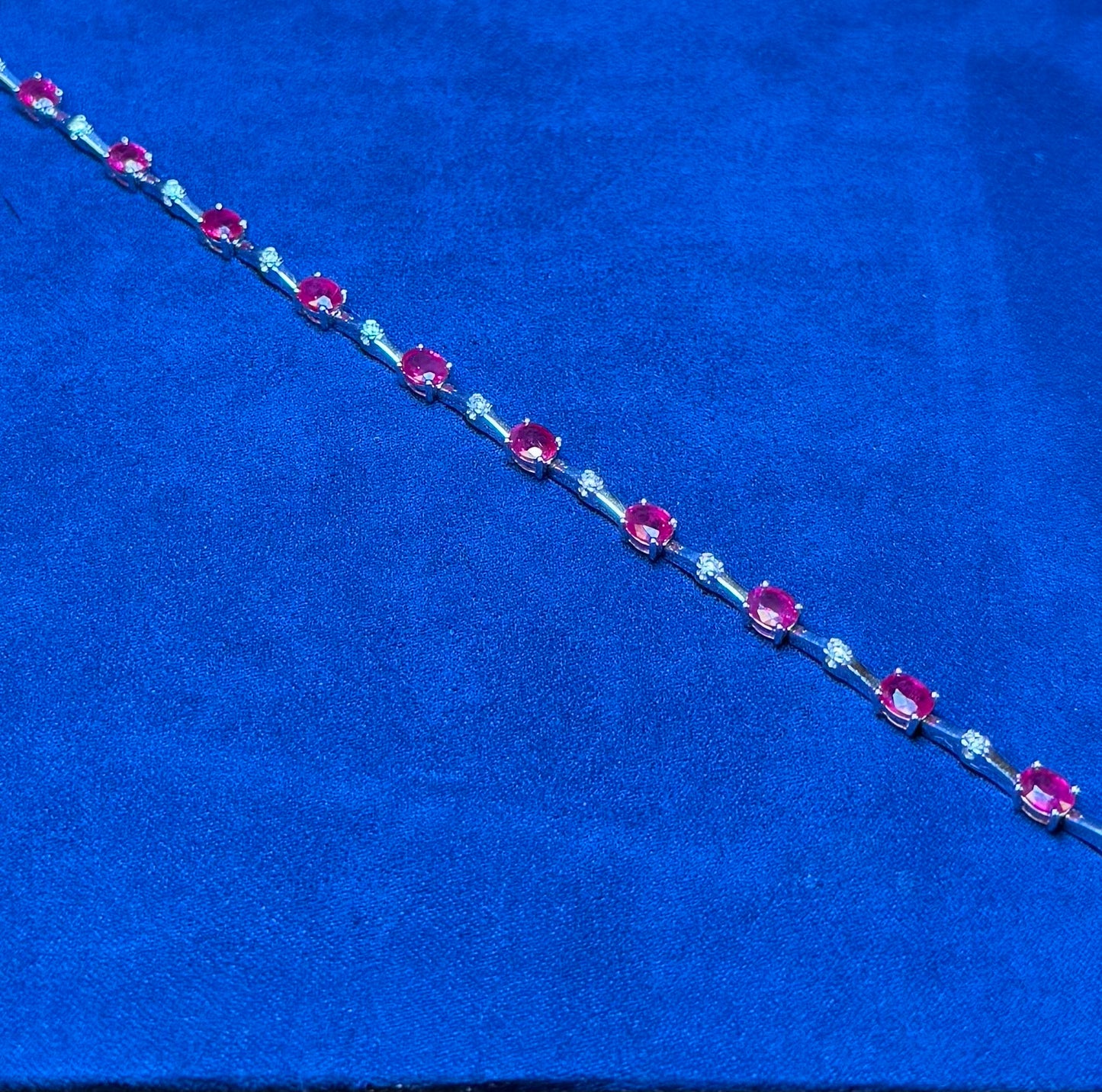 9CT RUBY AND DIAMOND BRACELET